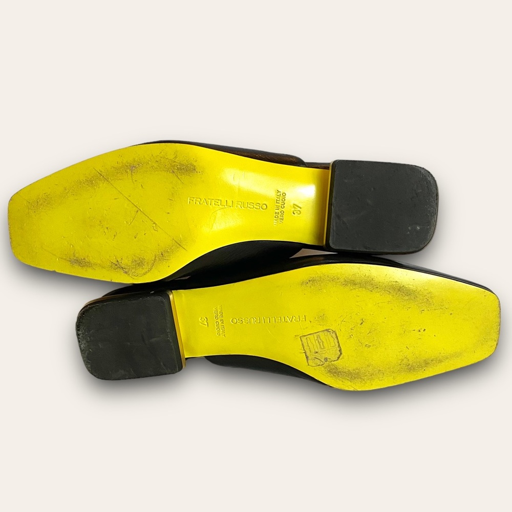 Fratelli Russo Studded Slide Mules w/ Geometric Heel SZ 37 - Picture 11 of 12